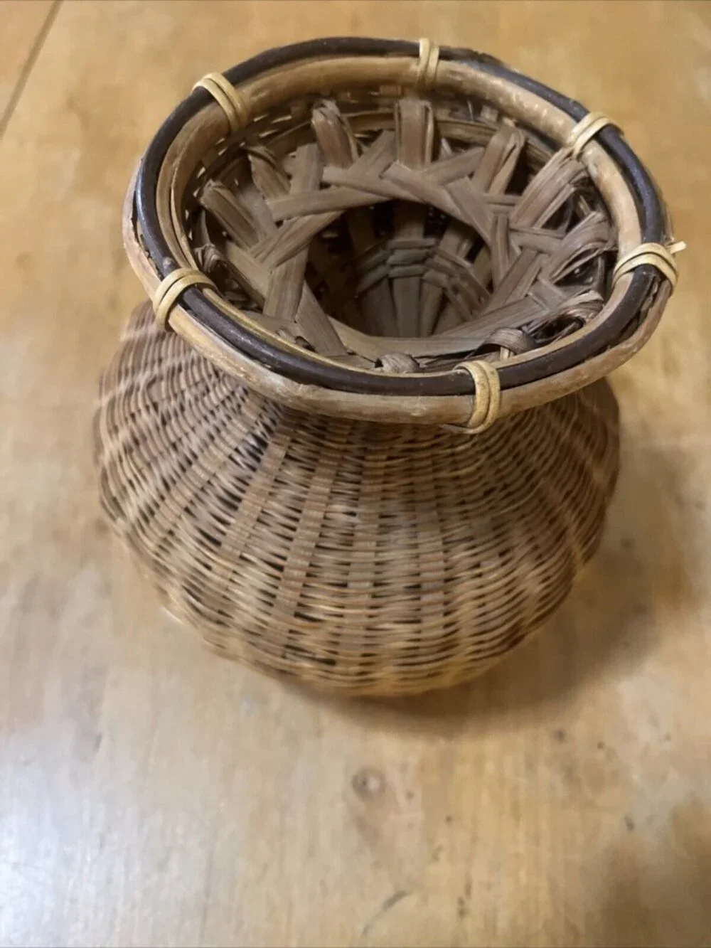 Fishing Basket Thailand Great Condition Handmade 8in Tall